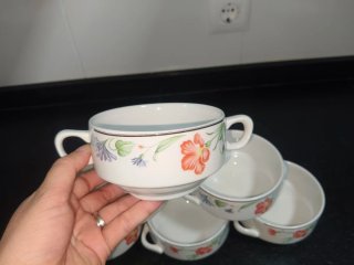 Lote 6 Tazas Consomé Vintage Porcelana