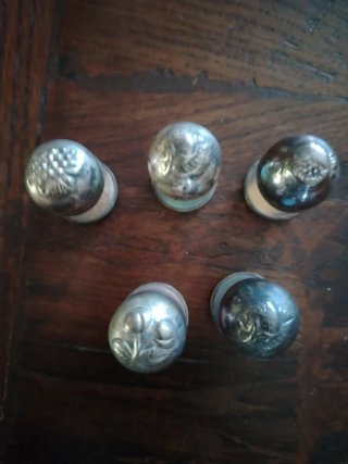 Set 5 Segnaposto Vintage Vetro e Metallo