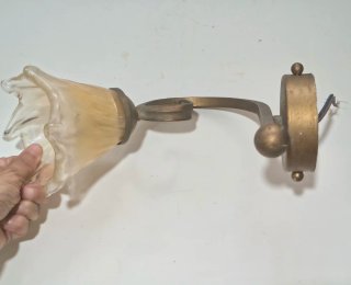 Applique antico ferro battuto oro vetro trasparent
