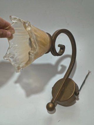 Applique antico ferro battuto oro vetro trasparent