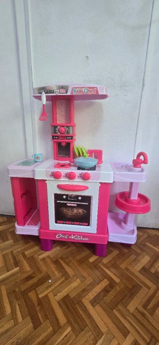 Cocinita Infantil Kids Chef Rosa Completa