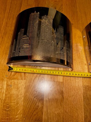 2 Lámparas de pared doradas diseño ciudad