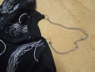 Top fiesta negro con cadena