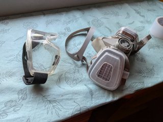 Gafas protectoras y mascarilla