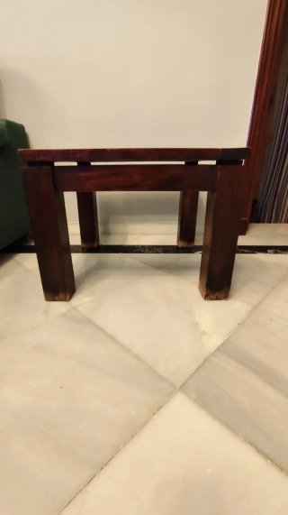 Mesa auxiliar madera con cristal