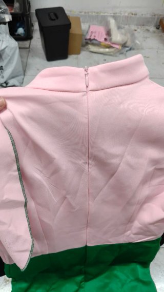 Vestido rosa y verde