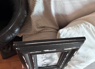 Cornice Shabby Olandese Legno Nero Bianco