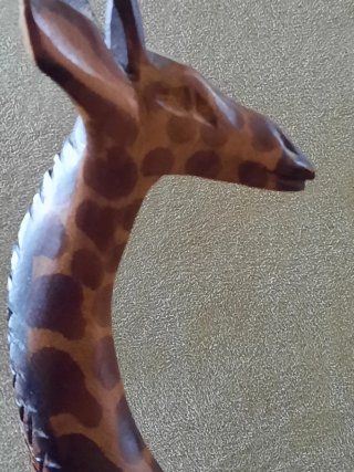 Giraffa in legno vintage Africa anni '90