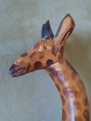 Giraffa in legno vintage Africa anni '90