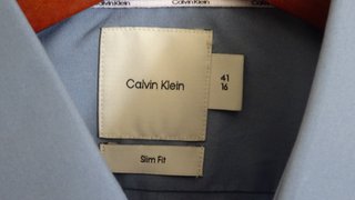 Camisa Calvin Klein Azul Talla 41/16 Nueva