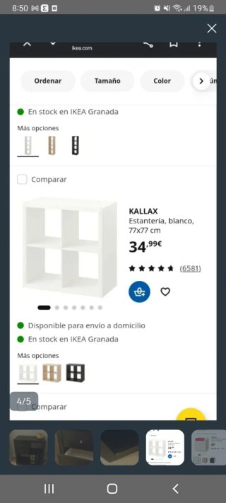Estantería Kallax Ikea Negra/Marrón