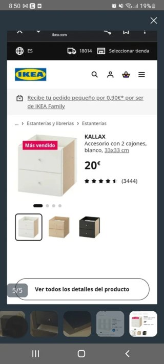 Estantería Kallax Ikea Negra/Marrón