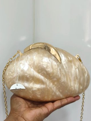Bolso Clutch Fiesta Perla Dorado