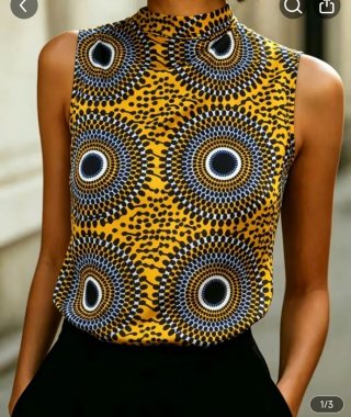 Blusa sin mangas con estampado