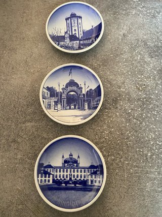 Set 3 piattini decorativi da parete royal copenhag