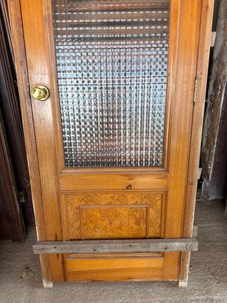 Puerta madera cristalera antigua 1 hoja