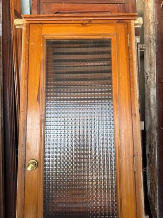 Puerta madera cristalera antigua 1 hoja