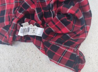Camisa cuadros rojos estilo grunge Talla S