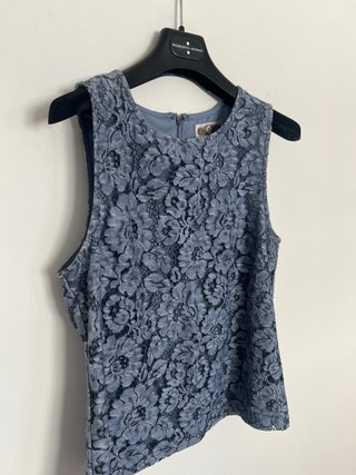 Top fiesta encaje Javier Simorra azul/gris T.M