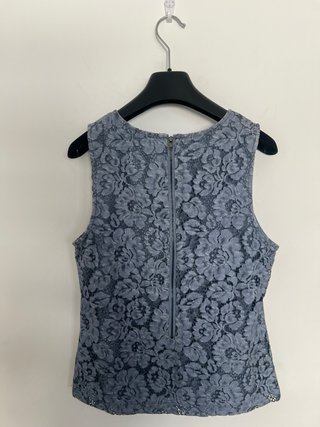 Top fiesta encaje Javier Simorra azul/gris T.M