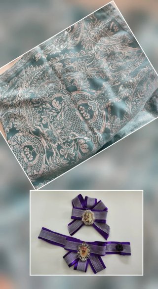Traje de Fallera Completo plata Azul  Morado