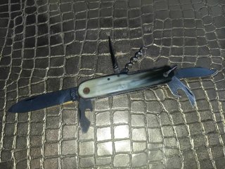 Coltello multiuso anni '60 corno di bue Nabel Inox