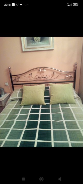 Cabecero Cama Forja 135x190 Negro/Dorado