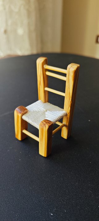 Mini Sedia Legno Intrecciata Artigianale presepe