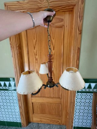 Lámpara de techo madera y metal