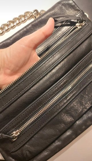 Bolso Zara Piel Cadena Negro