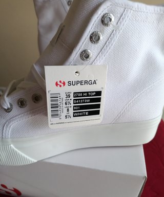 Tenis Superga plataforma blancos talla 38 y 39