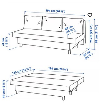 Sofá Cama beige ALVDALEN Ikea.