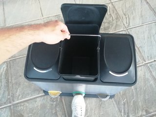 Contenedor de 3 cubos de basura para reciclaje