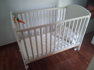 Cuna Trama Blanca + Colchón + Colcha Petit Praia