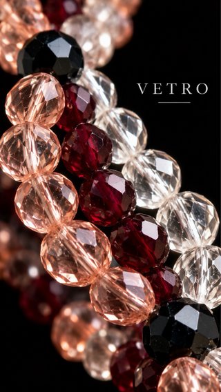 Collana vintage triplo filo perle vetro