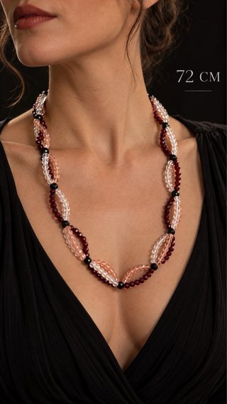 Collana vintage triplo filo perle vetro