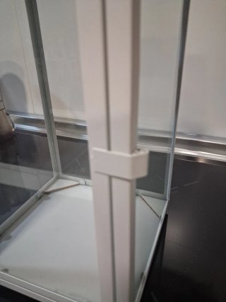 Farol de metal blanco con cristal