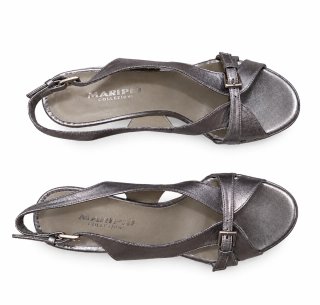 Sandalias tacón plateadas T.39