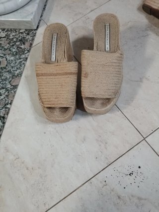 Zapatillas Zara Esparto Cuña Talla 38
