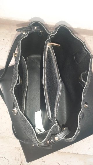 Borsa Liu Jo nera in tessuto effetto peluche