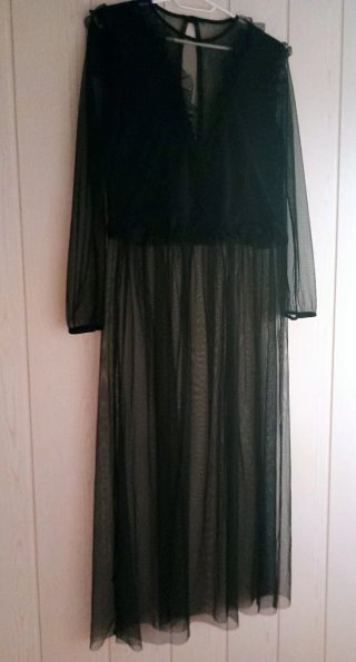 Vestido largo tul negro talla M.NO OFERTAS!!!