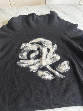 Maglione Moschino Rose Nero Bianco