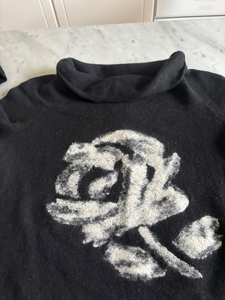 Maglione Moschino Rose Nero Bianco