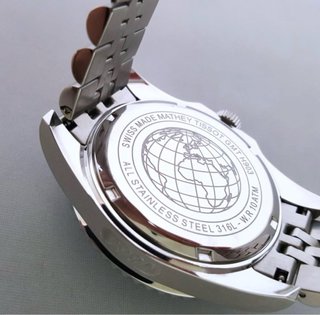 Mathey Tissot GMT Reloj Negro y Plateado