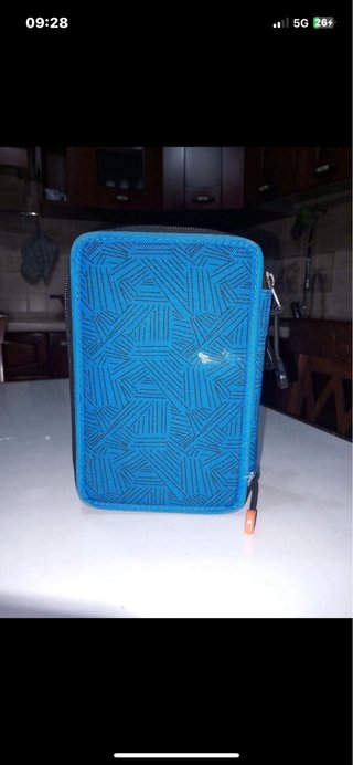 Astuccio Sketch 3 Zip Blu e Arancione