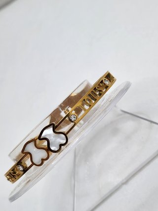 Pulsera Ositos Baño Oro Acero Quirúrgico