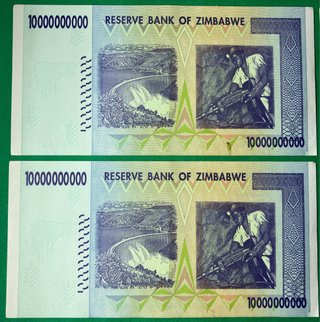 6 Banconote dello Zimbabwe 2008