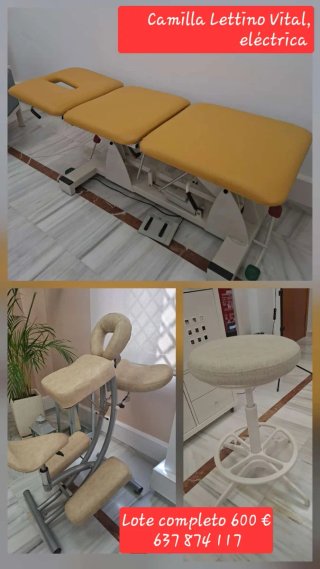 Camilla electrica masajes, silla shiatsu y taburet