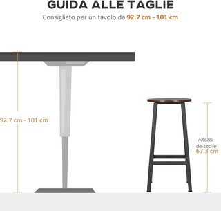 Conjunto de 2 Taburetes de Bar de Madera y Acero, Taburetes de Cocina con Reposapiés para Sala de Estar, Comedor, Cocina y Bar, Estilo Industrial, 32.5X32.5X65 Cm, Marrón Rústico