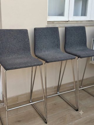 3 Taburetes Ikea Lillanas 76cm Gris